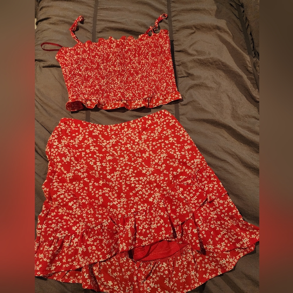 Floral 2 Piece Skort Outfit